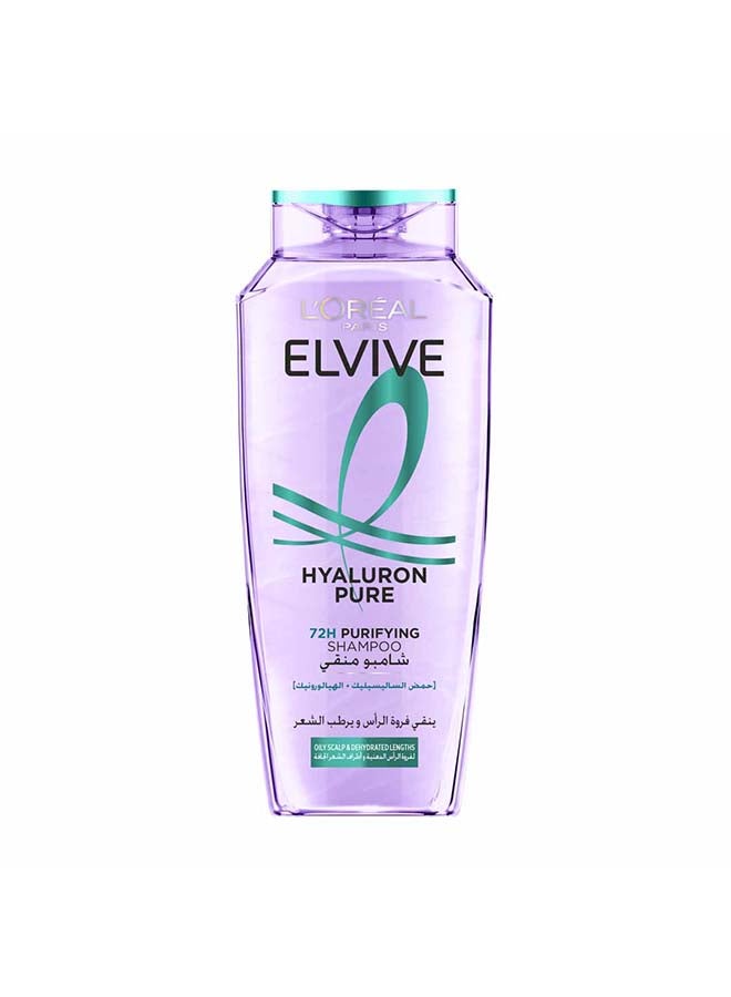 L'OREAL PARIS Elvive Hyaluron Pure Purifying Shampoo for Oily Roots And Dehydrated Length 400 ML - Image 1