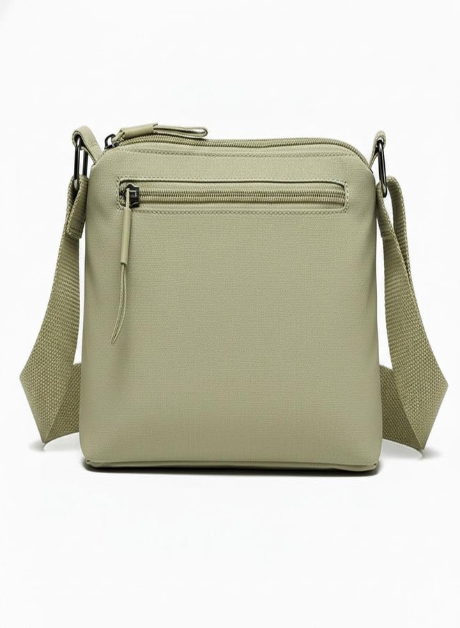 WildHorn Nylon Sling Bag for Women | Lightweight Crossbody Shoulder Bag | 3 Zipper Pockets | Adjustable Strap | Travel, Office & Daily Use (Soft Green) - Image 2
