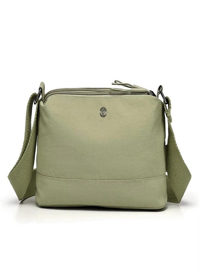 WildHorn Nylon Sling Bag for Women | Lightweight Crossbody Shoulder Bag | 3 Zipper Pockets | Adjustable Strap | Travel, Office & Daily Use (Soft Green) - Image 1