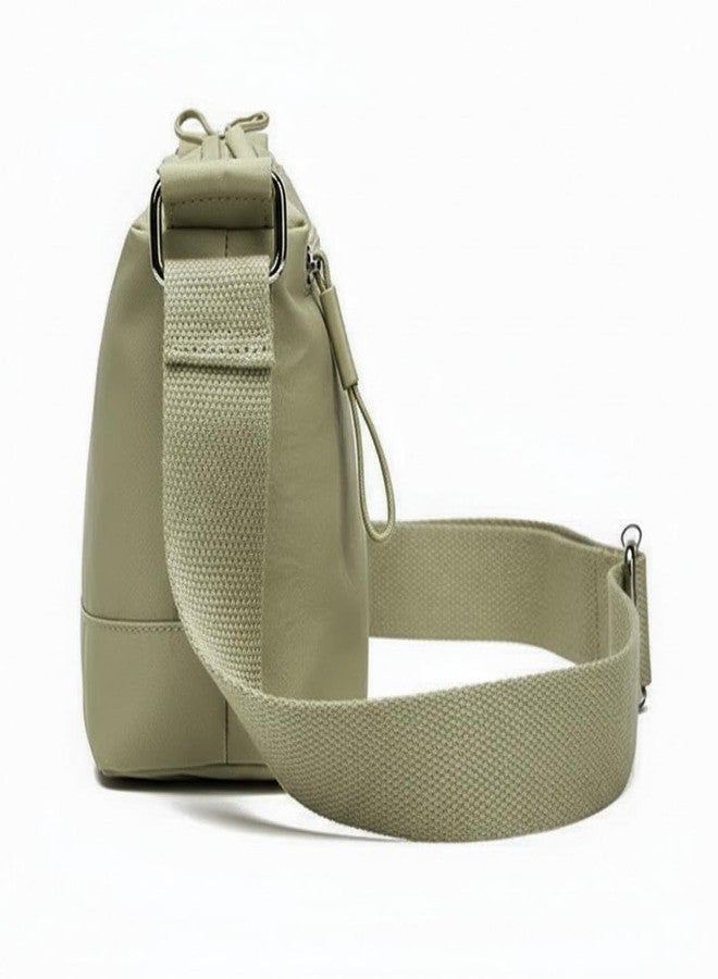 WildHorn Nylon Sling Bag for Women | Lightweight Crossbody Shoulder Bag | 3 Zipper Pockets | Adjustable Strap | Travel, Office & Daily Use (Soft Green) - Image 5