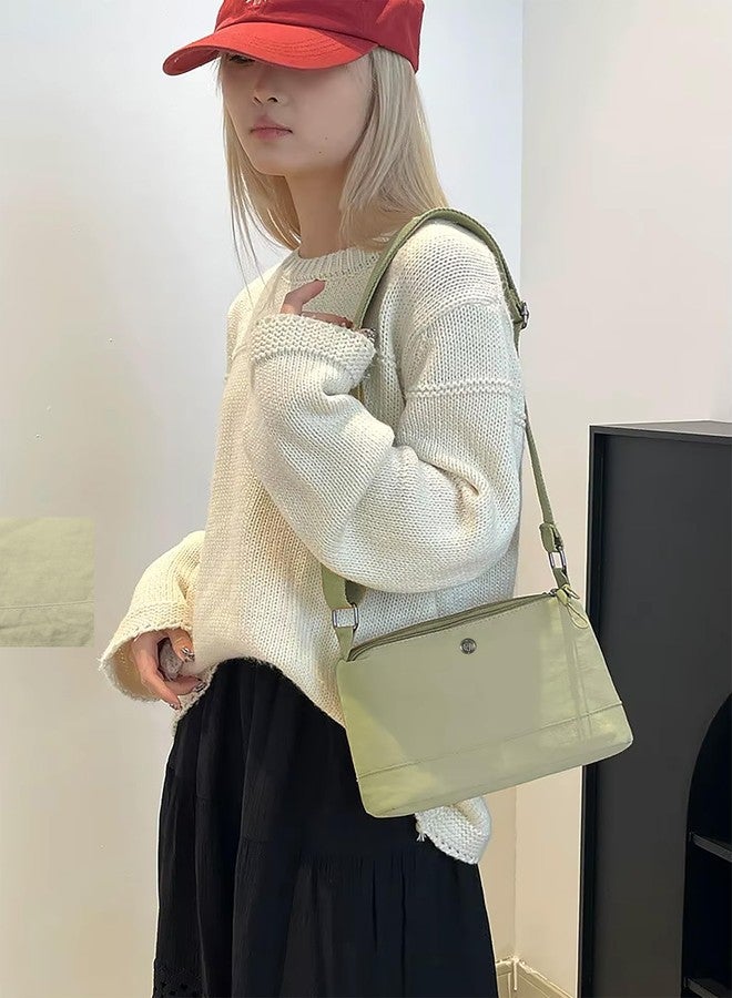 WildHorn Nylon Sling Bag for Women | Lightweight Crossbody Shoulder Bag | 3 Zipper Pockets | Adjustable Strap | Travel, Office & Daily Use (Soft Green) - Image 3