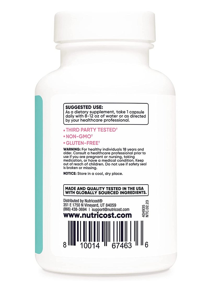 Nutricost حمض الفوليك للنساء 1200 ميكروجرام 120 كبسولة - Image 3