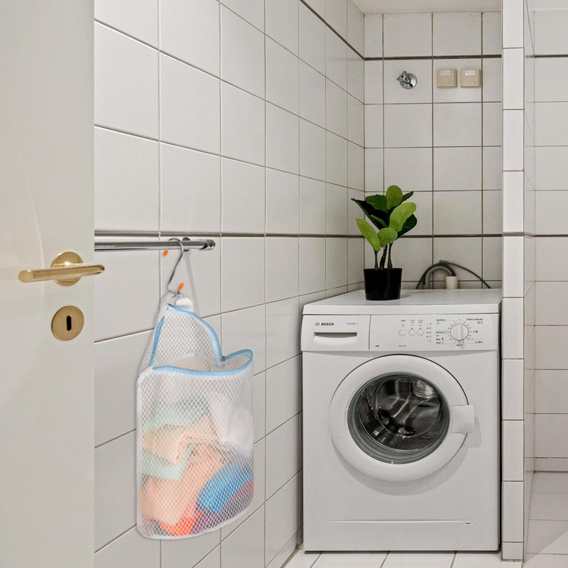 Cociat 3Pcs Hanging Laundry Bags for Socks with S Hooks, 12 X 10 inch 3 Color Mesh Laundry Bags for Washing Machine - Image 4