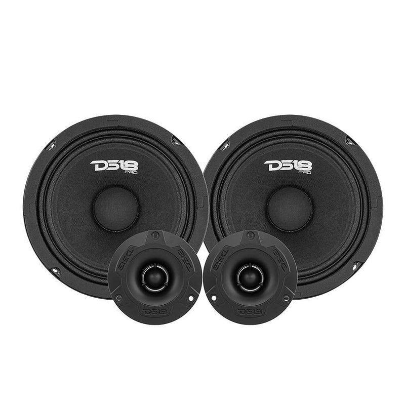 DS18 حزمة كاملة DS18 PRO-GM8.4PK للمتوسطات والعالي - تشمل 2X مكبر صوت متوسط 8" و 2X تويتر سوبر ألومنيوم 1" مع كروس أوفر مدمج - مكبرات صوت للأبواب لنظام صوت السيارة أو الشاحنة - Image 1