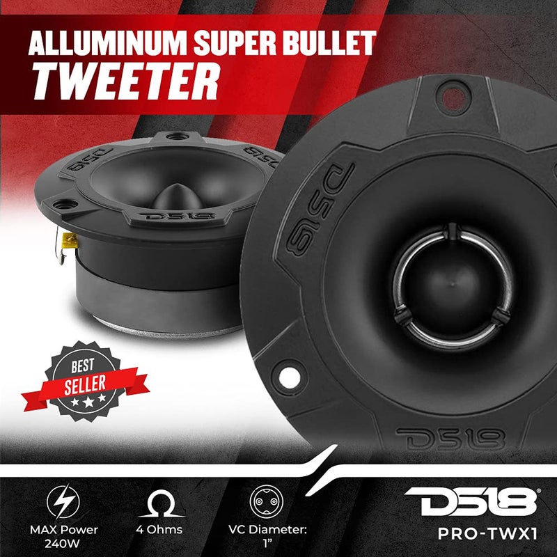 DS18 حزمة كاملة DS18 PRO-GM8.4PK للمتوسطات والعالي - تشمل 2X مكبر صوت متوسط 8" و 2X تويتر سوبر ألومنيوم 1" مع كروس أوفر مدمج - مكبرات صوت للأبواب لنظام صوت السيارة أو الشاحنة - Image 3