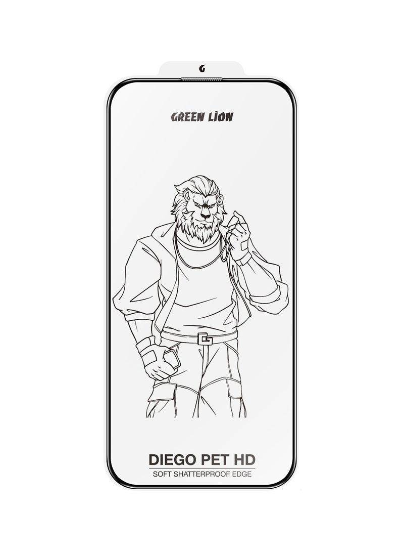 GREEN LION iPhone 16 Pro Diego Pet HD Screen Protector / Bubble Free / Highly Responsive / Crystal Clear / Anti Fingerprint / Grease Resistance / Anti Scratch - Clear - Image 1