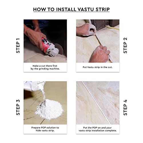 BRONGS Vastu Brass Strip | 1 INCH | Pack of 1 | Brass Strip for Vastu | Strip for Toilet Correction | Vastu Strip Remedy | Width-25mm, Thickness-0.3mm, Length-8 Feet Approx - Image 3