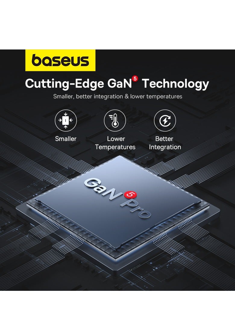 بيسوس شاحن USB C، شاحن حائط 100 واط PD 3.0/QC 4.0 مع كابل USB C إلى C بطول 3.3 قدم، شاحن GaN5 بأربعة منافذ لأجهزة الكمبيوتر المحمولة، iPad Pro، سلسلة iPhone 15/Pro/14/13، Galaxy S24/S23، MacBook Pro 16 ''، سطح البخار - Image 3
