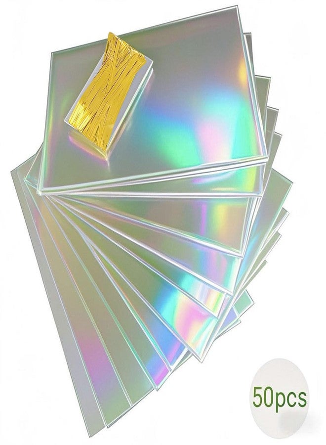 AimtoHome Cellophane Treat Bags Iridescent, 9x6 inches, 50 Pack with Ties,Small Party Favors bags for Cookie Candy Popcorn - Image 2