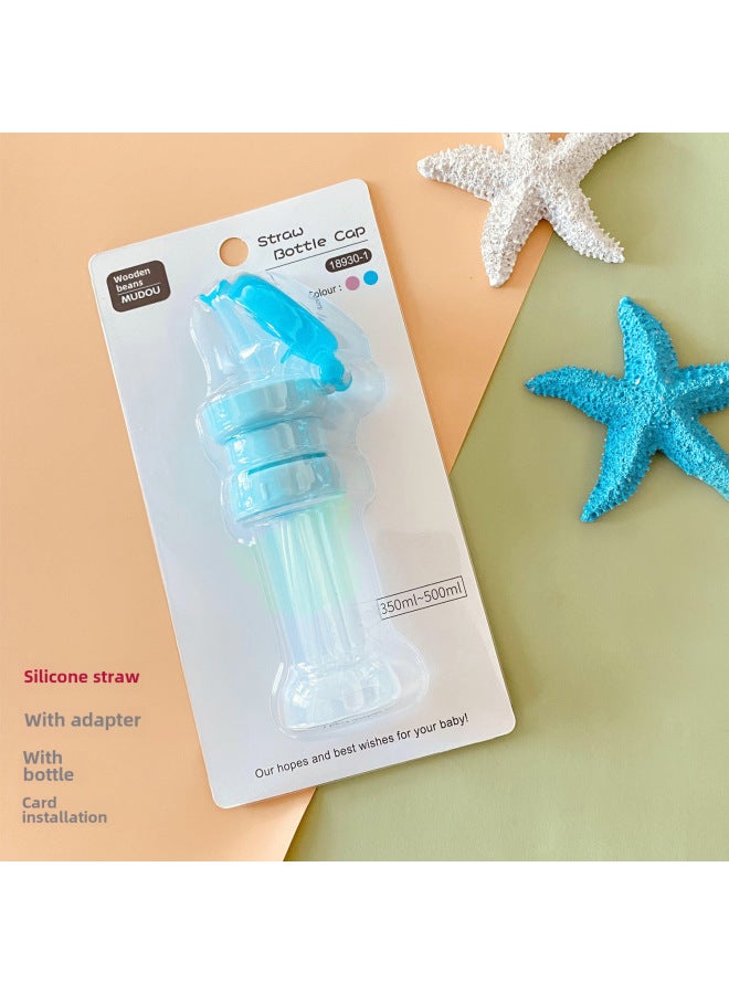 2023 Style Bottle Cap Converter Leak-proof Children's Drink Straw Cap Baby Anti-choking Sippy Cup-Color:With Bottle Straw Cover-Hulan-card Holder-Specifications:1  - Image 1