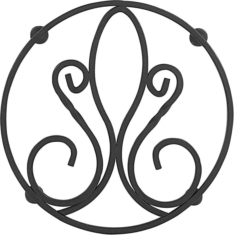 Spectrum حامل الأواني الساخنة من باتريس المصنوع من الفولاذ المقاوم للصدأ من سبيكتروم دايفيرسيفيد، حامل معدني كلاسيكي للطاولات يحمل الأواني الساخنة، أدوات الطهي من الحديد الزهر، ديكور المطبخ فليور دي ليس، أسود 35510 - Image 4