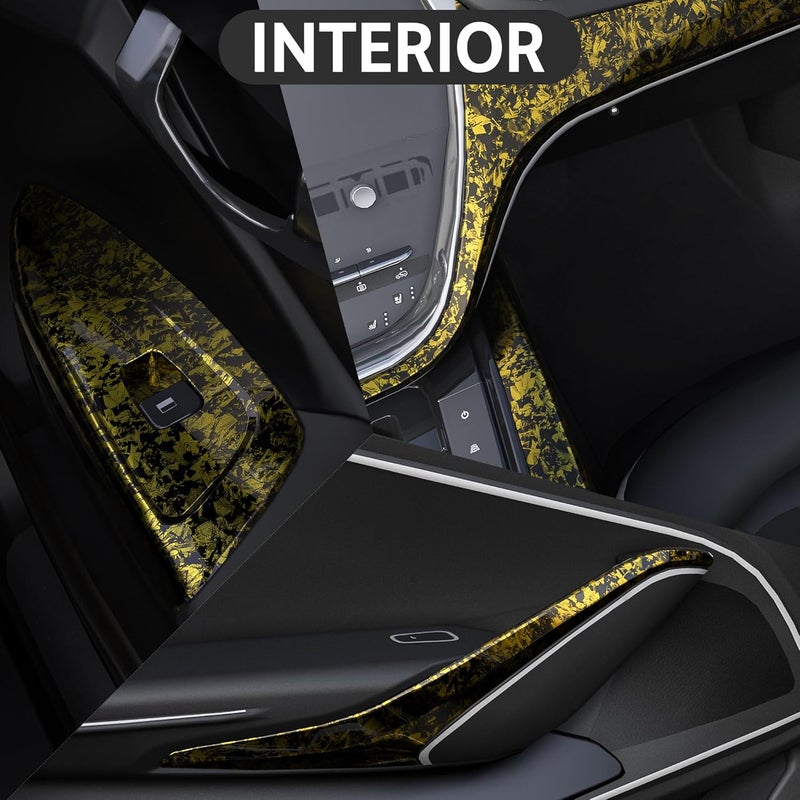 Foneso Forged Carbon Fiber Vinyl Wrap, Gloss Crushed Stone Car Wrap Vinyl Film Easy Installation with Air Release Technology Auto Car Sticker Decal Sheet - Image 3