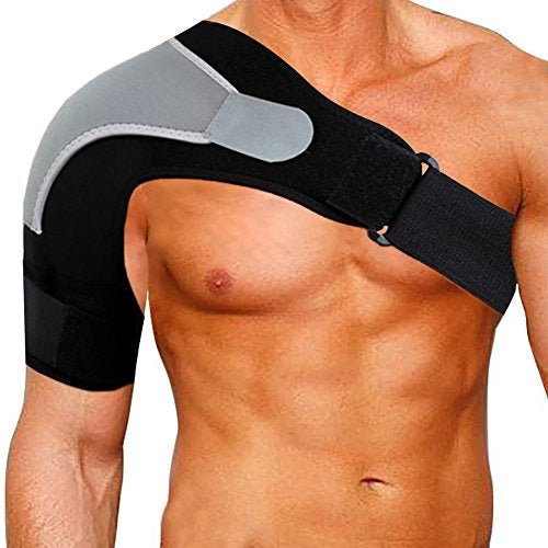 RUNZI Shoulder Stability Brace Adjustable Shoulder Brace Support with Pressure Pad, Light Breathable Neoprene Rotator Cuff Shoulder Support for Sport, Dislocated AC Joint, Labrum Tear, Shoulder Pain - Right - Image 1