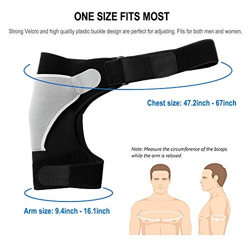 RUNZI Shoulder Stability Brace Adjustable Shoulder Brace Support with Pressure Pad, Light Breathable Neoprene Rotator Cuff Shoulder Support for Sport, Dislocated AC Joint, Labrum Tear, Shoulder Pain - Right - Image 2