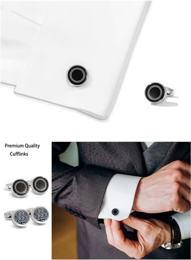 JOGAMS 2 Pairs Men's Cufflinks Shirt Suit Cufflinks with Classic Calm and Unique Design are Suitable for Formal occasions and Daily Mens Accessories with Cufflink Box - Image 3