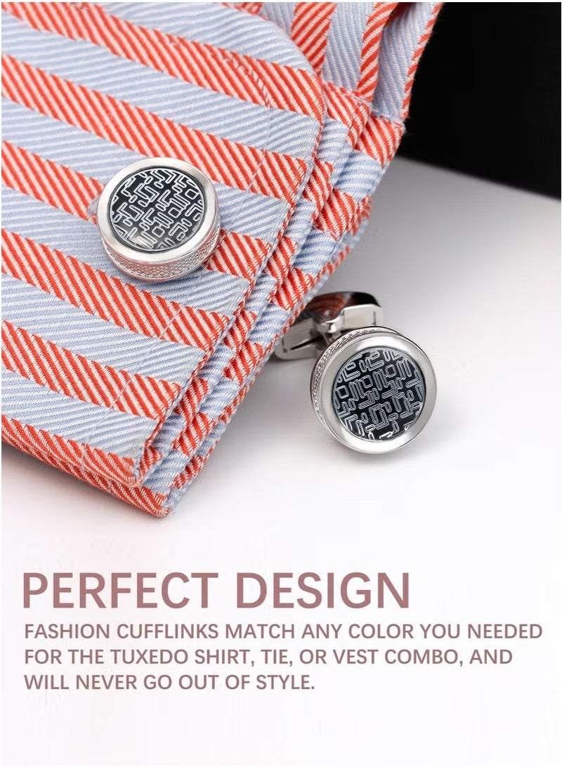 JOGAMS 2 Pairs Men's Cufflinks Shirt Suit Cufflinks with Classic Calm and Unique Design are Suitable for Formal occasions and Daily Mens Accessories with Cufflink Box - Image 5