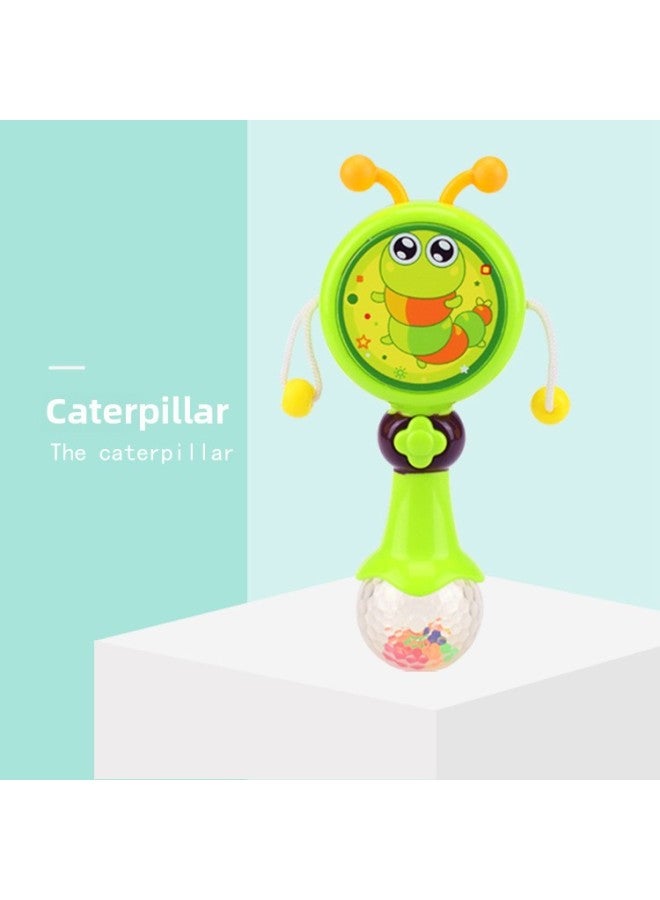 Rattle Baby Toy 3-12 Six Months Hand-held Bite Music 0-1 Year Old Baby Puzzle 5-6 Boys And Girls-Color:Rattle [Caterpillar] Green - Image 1