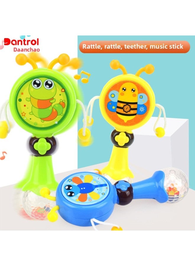 Rattle Baby Toy 3-12 Six Months Hand-held Bite Music 0-1 Year Old Baby Puzzle 5-6 Boys And Girls-Color:Rattle [Caterpillar] Green - Image 2