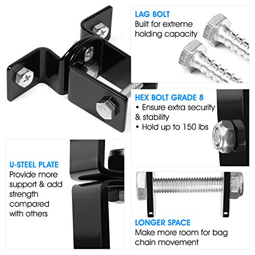 Yes4All Heavy Mount for Punching Bag Hanger, Ceiling Mount - Wood Beam Holder for Muay Thai, MMA, Boxing Bags - Workout Equipment - Easy to use, Fit Most Ceiling - Image 3