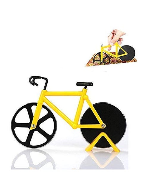Gopinath Autolink Bicycle Pizza Cutter Stainless Steel Cycle Pizza Cutter Wheel Pizza Pie Slicer and Server 2 in 1