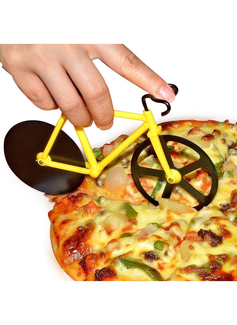 Gopinath Autolink - Gopinath Autolink Bicycle Pizza Cutter Stainless Steel Cycle Pizza Cutter Wheel Pizza Pie Slicer and Server 2 in 1 - Image 1