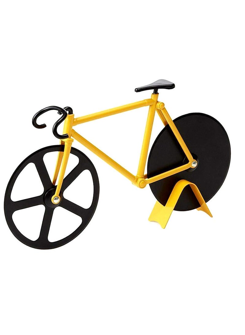 Gopinath Autolink - Gopinath Autolink Bicycle Pizza Cutter Stainless Steel Cycle Pizza Cutter Wheel Pizza Pie Slicer and Server 2 in 1 - Image 1