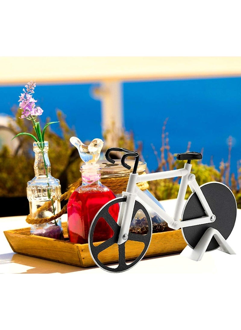 Gopinath Autolink - Gopinath Autolink Bicycle Pizza Cutter Stainless Steel Cycle Pizza Cutter Wheel Pizza Pie Slicer and Server 2 in 1 - Image 1
