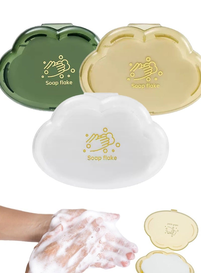 rocooart 3 Boxes of Soap Slices Hand Cleaning Tablets, Mini Portable antibacterial Soap Slices Box, Disposable Travel Soap Slices, Foam Paper Soap, Hand Washing Paper Camping and Long Walks. - Image 1
