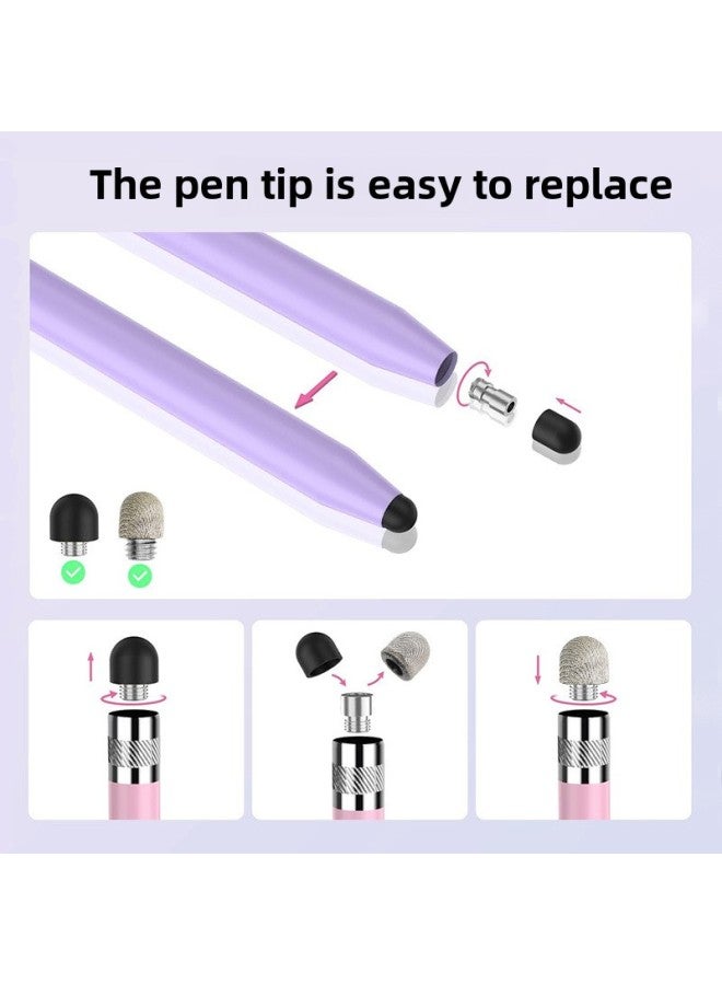 Dual-Head Gradient Universal Capacitive Stylus Pen For Mobile Phones Tablets Apple Touch Screen Huawei Handwriting Stylus Pen-Color:Double Silicone Purple Gradual Powder  - Image 5
