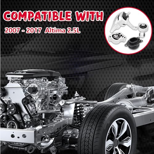 QRYIPPDM Engine Motor Mount Kit Compatible with 2007-2017 Altima 2.5L 4-Piece Set Replace OE A4339 A4340 A4350 A4353 11210-JA000 11220-JA000 11350-JA00A 11360-JA000 - Image 3