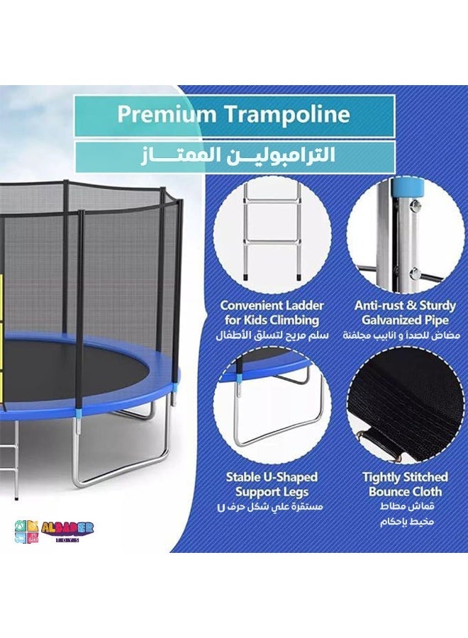 ALBADER Kids Outdoor Trampolines Jump Bed With Safety Enclosure Gym Exercise Fitness Equipment 6FT - Image 3