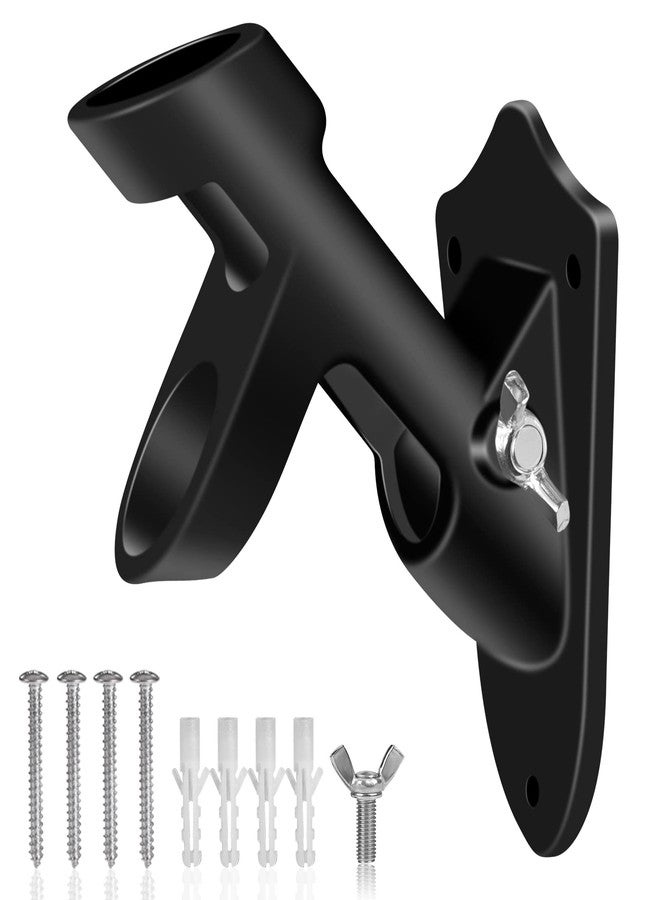 BONWIN Flag Pole Holder Brackets, 1" Flag Pole Mounting Bracket with Hardwares for House Wall Mount, 1" Inner Diameter, Two Positions & Aluminium Alloy, Rust Free Coated (Black - 1 Pack) - Image 3