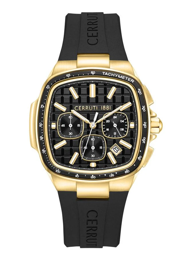 CERRUTI 1881 Casale 44mm Men's Chronograph Watch with Black Silicone Strap