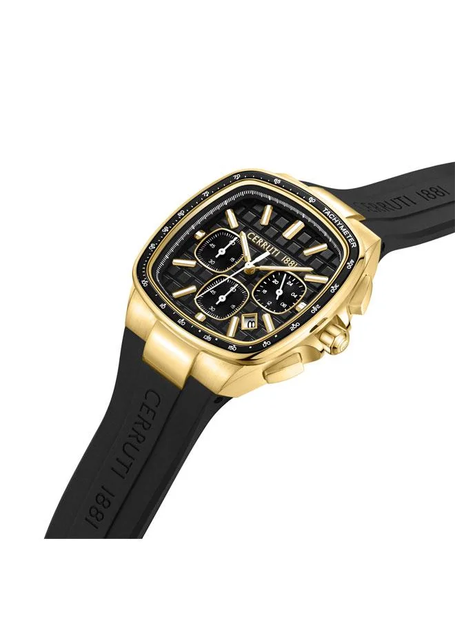 CERRUTI 1881 Casale 44mm Men's Chronograph Watch with Black Silicone Strap