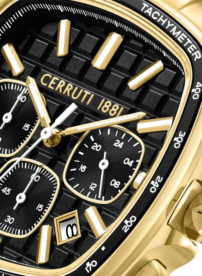 CERRUTI 1881 Casale 44mm Men's Chronograph Watch with Black Silicone Strap