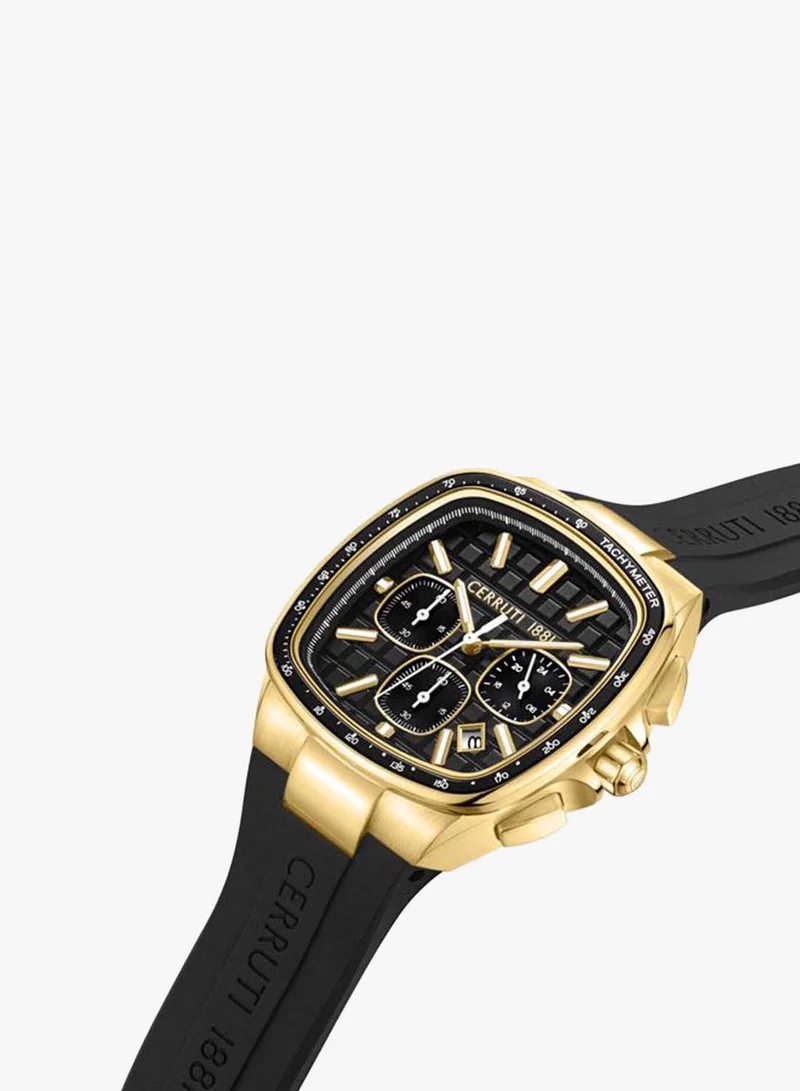 CERRUTI 1881 Casale 44mm Men's Chronograph Watch with Black Silicone Strap