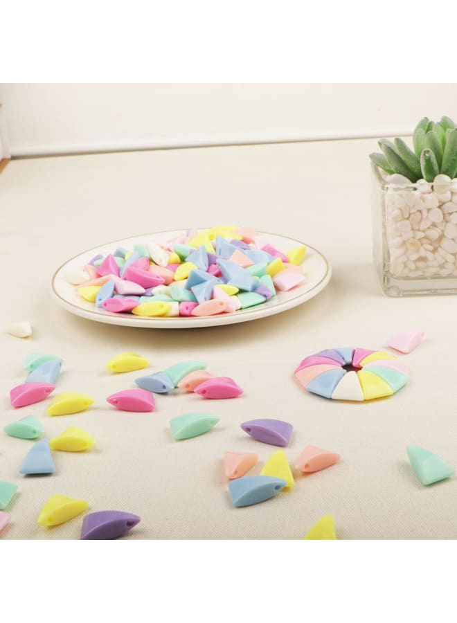 Pony Beads 200pcs 20mm Craft Beads Colorful Triangular Acrylic Hair Beads for Jewellery Making, Home Decor, DIY Bracelet Necklace Arts and Crafts for Kids (Macaron) - Image 3