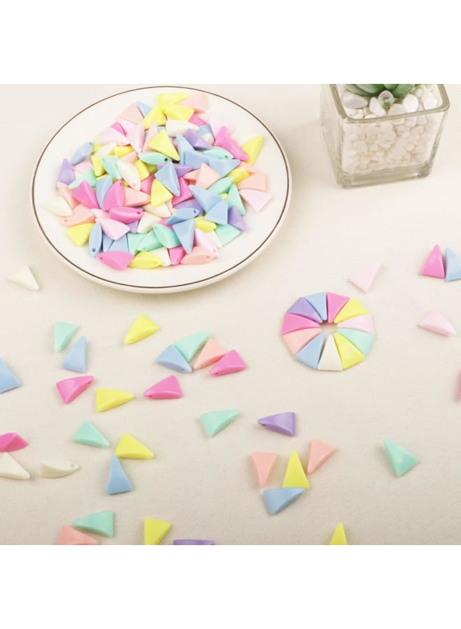 Pony Beads 200pcs 20mm Craft Beads Colorful Triangular Acrylic Hair Beads for Jewellery Making, Home Decor, DIY Bracelet Necklace Arts and Crafts for Kids (Macaron) - Image 4