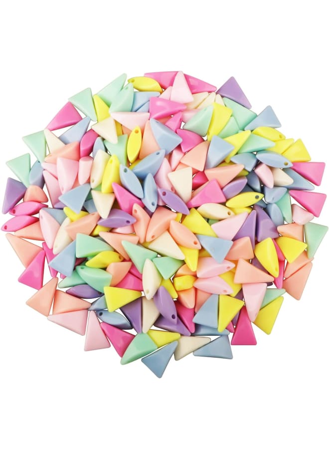 Pony Beads 200pcs 20mm Craft Beads Colorful Triangular Acrylic Hair Beads for Jewellery Making, Home Decor, DIY Bracelet Necklace Arts and Crafts for Kids (Macaron) - Image 1