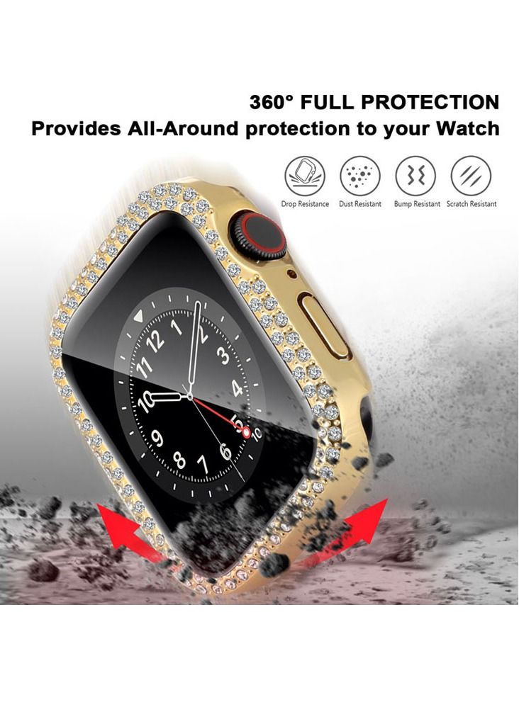 Contex Luxury Bling Diamond Watch Case With Screen Protector Glass 40mm - Black - Image 2