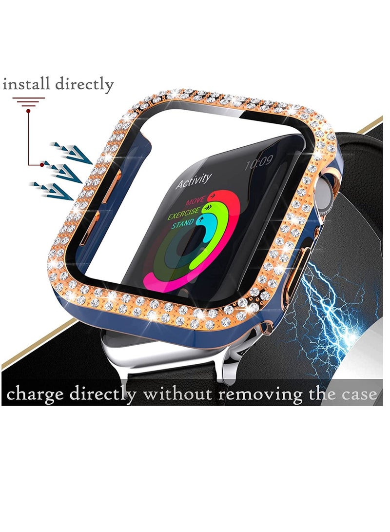 Contex Luxury Bling Diamond Watch Case With Screen Protector Glass 40mm - Black - Image 5