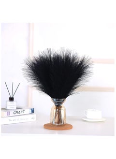 SPARK IT HOME Spark It Home 6 Pieces Fluffy Faux Pampas Grass Artificial Pampas Branches Fake Fluffy Stems Plants, Floor Vase Filler for Home, Wedding Boho Decor Flower Arrangement 45 cm/17 inches (Jet Black)  - Image 3