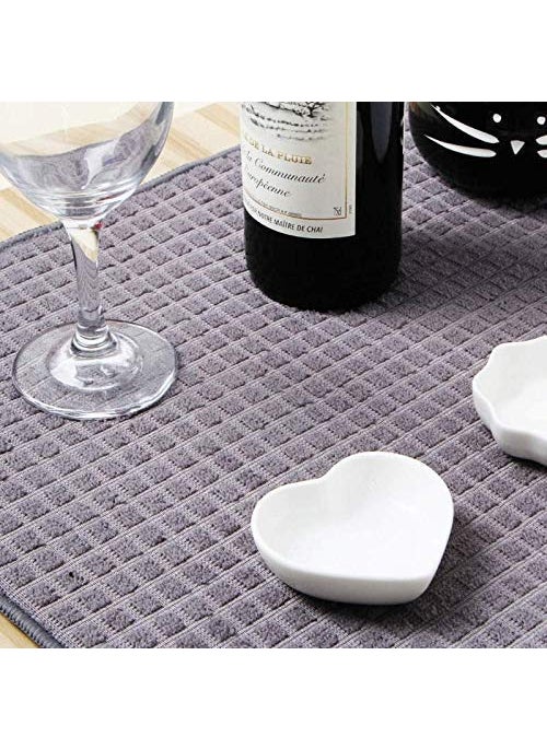 HOUSE HATCH HOUSE HATCH Microfiber Reversible Dish Utensils Drying and Kitchen countertop Mat Water Absorbent Kitchen mat for Wet Utensils 38cm x 51cm Pack of 1 Assorted Colours  - Image 2