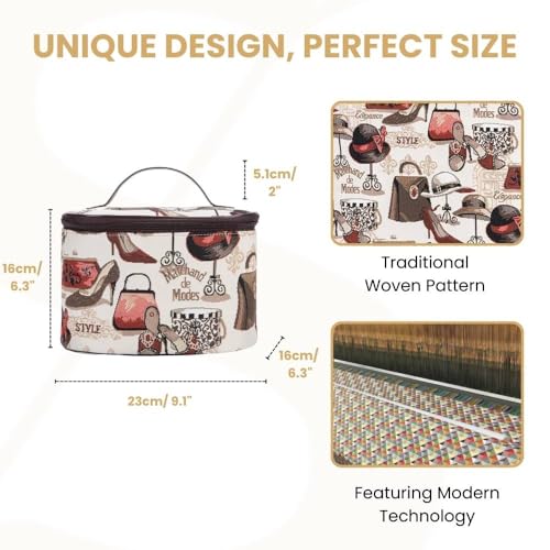Signare Tapestry Toiletry Bag Makeup Organizer bag for Women with Fashion Boutique Design (TOIL-BOU) - Image 3