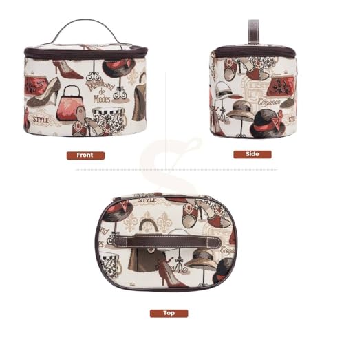 Signare Tapestry Toiletry Bag Makeup Organizer bag for Women with Fashion Boutique Design (TOIL-BOU) - Image 2
