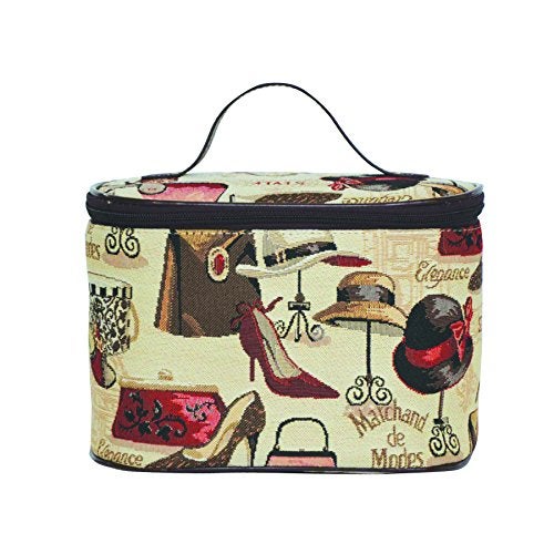 Signare Tapestry Toiletry Bag Makeup Organizer bag for Women with Fashion Boutique Design (TOIL-BOU) - Image 1