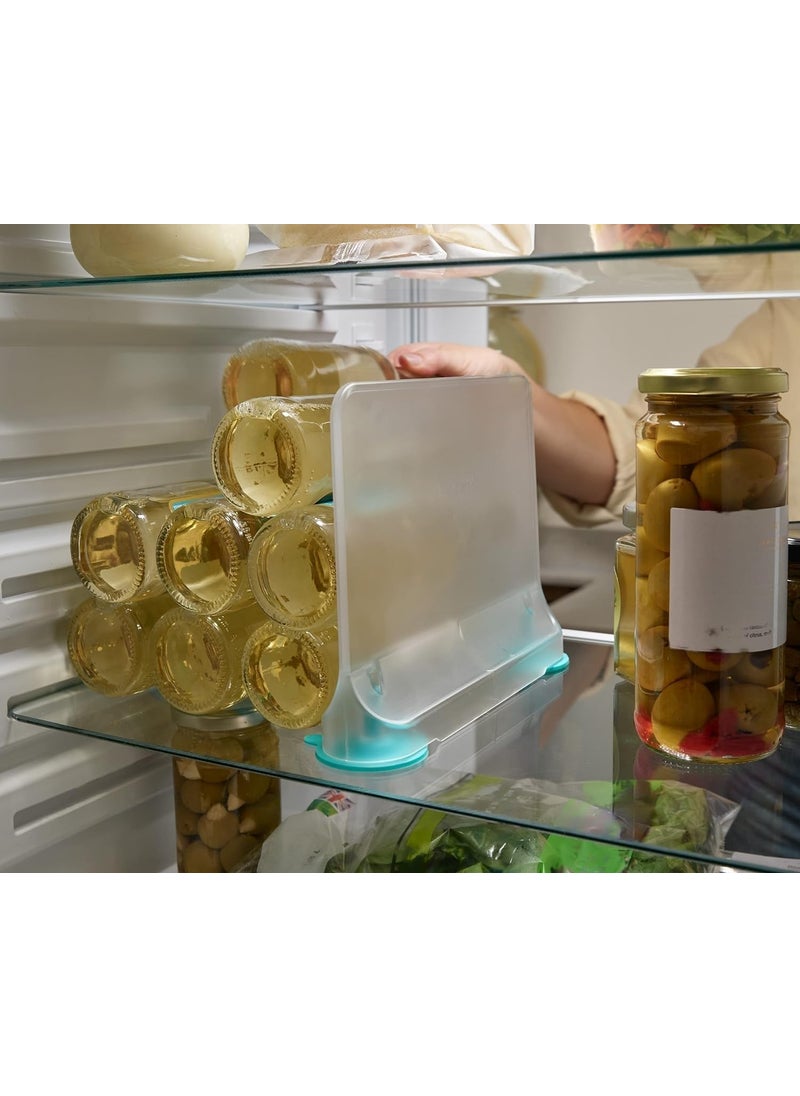 PERDANT - PERDANT FridgeStore UnderShelf Storage Drawer Movable Fridge Shelf Divider Perfect for Refrigerator Compartment Bottles Cans Separators Divider with Suction Cup Fridge Store Shelf Divider - Image 1