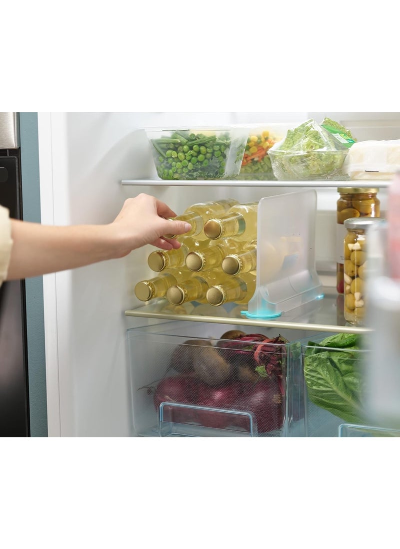 PERDANT - PERDANT FridgeStore UnderShelf Storage Drawer Movable Fridge Shelf Divider Perfect for Refrigerator Compartment Bottles Cans Separators Divider with Suction Cup Fridge Store Shelf Divider - Image 1