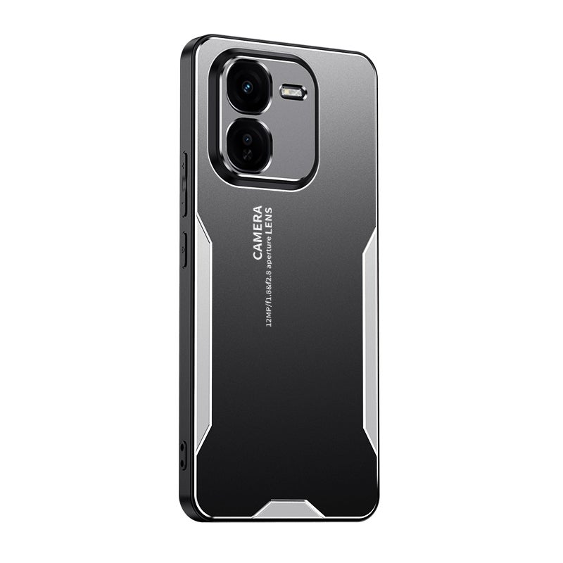 BURAQ Case Cover For vivo iQOO Z9X Blade Series TPU Hybrid Metal Phone Case(Silver) - Image 1