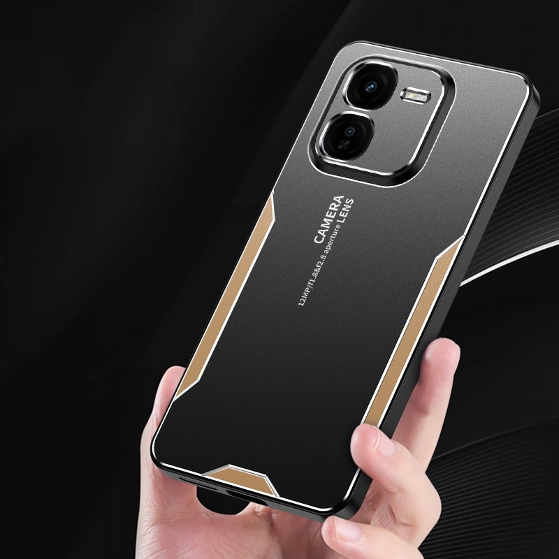 BURAQ Case Cover For vivo iQOO Z9X Blade Series TPU Hybrid Metal Phone Case(Silver) - Image 4